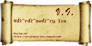 Vörösváry Iza névjegykártya